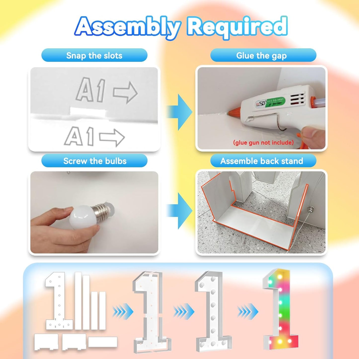 Ledido 4FT Marquee Light Up Numbers, 34 Colors Changing Marquee Numbers 4 Feet Tall with Remote, Big Numbers for Party Wedding Graduation Birthday Decoratoons, Large Light Up Number 6