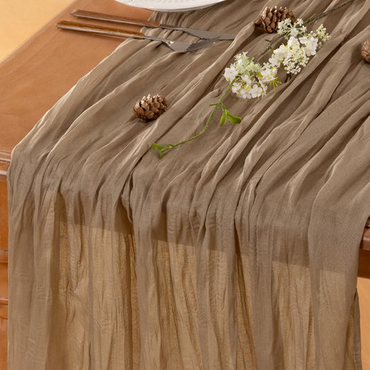 Nude Table Runner Cheesecloth Table Runner 10FT Farmhouse Table Runners 120 Inches Fall Table Decor Dining Room Centerpiece Wedding Boho Baby Shower Birthday