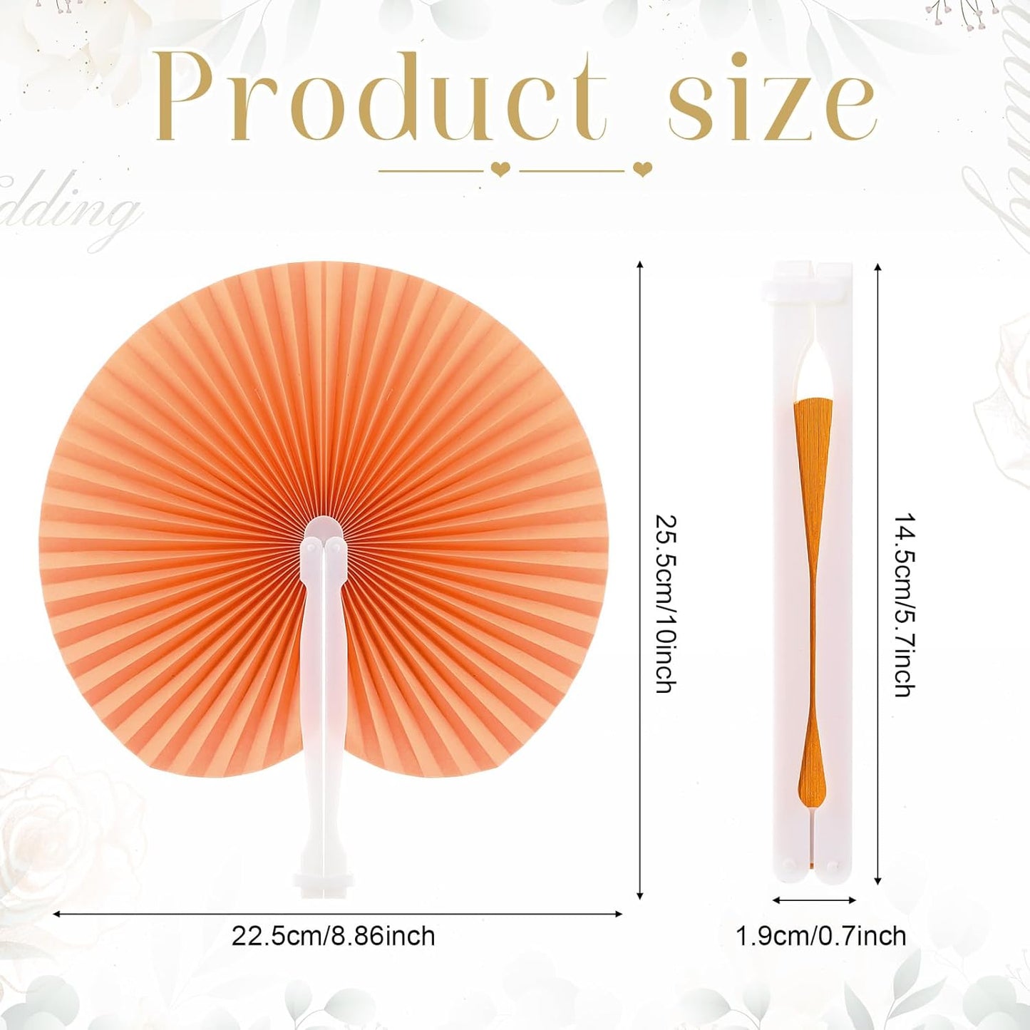 Pangda 24 Pack Folding Fans Round Paper Fans Assortment with Plastic Handle for Wedding Favor Party Bag Filler (Soft Color)