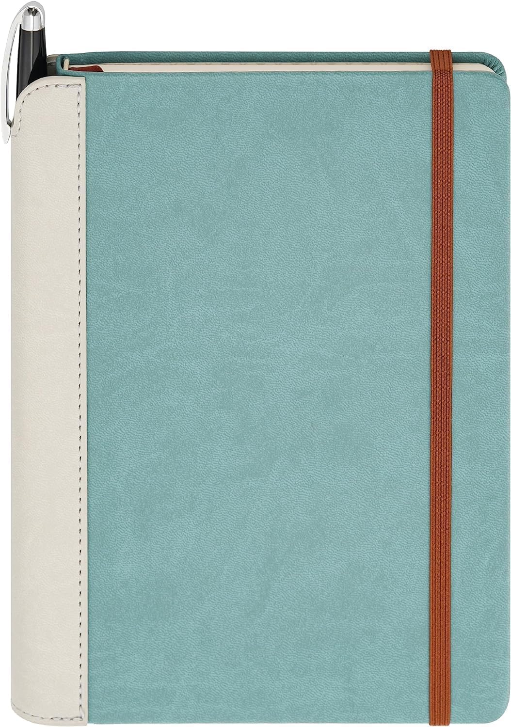 SETTINI® Lined Journal - Sleek Teal Journal for Writing Gift Set - Hardcover Vegan Leather, Includes Luxury Pen in a Unique Pen Holder, 192 Pages, 6 x 8.5 inches, Birthday Gift