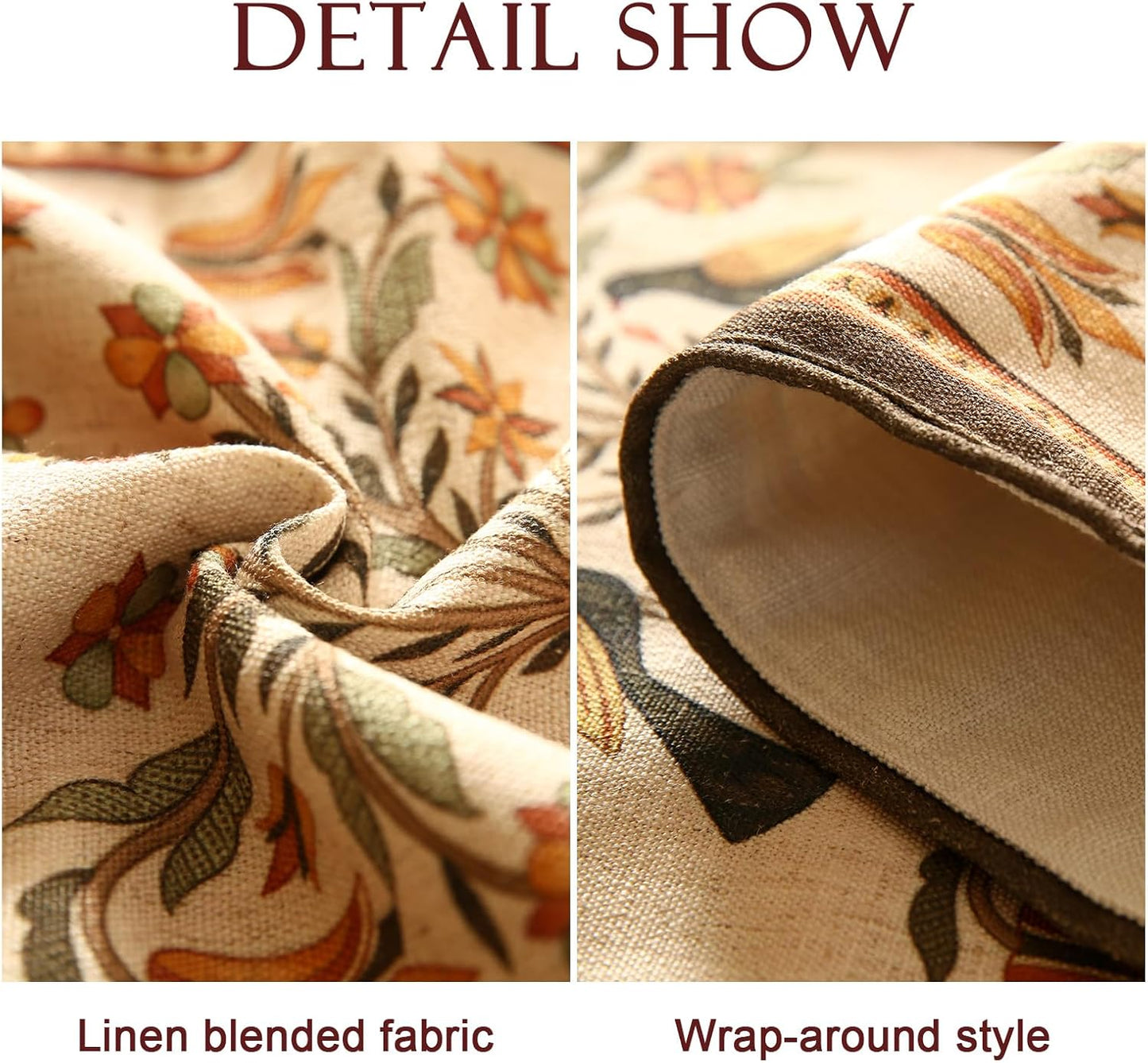 Decorative Linen Table Runner 71 Inches Long,Floral Print Rustic Runner for Table Decor Tabletop Table Runners for Kitchen,Dining,Tea Party,Home,Christmas,12"*71"