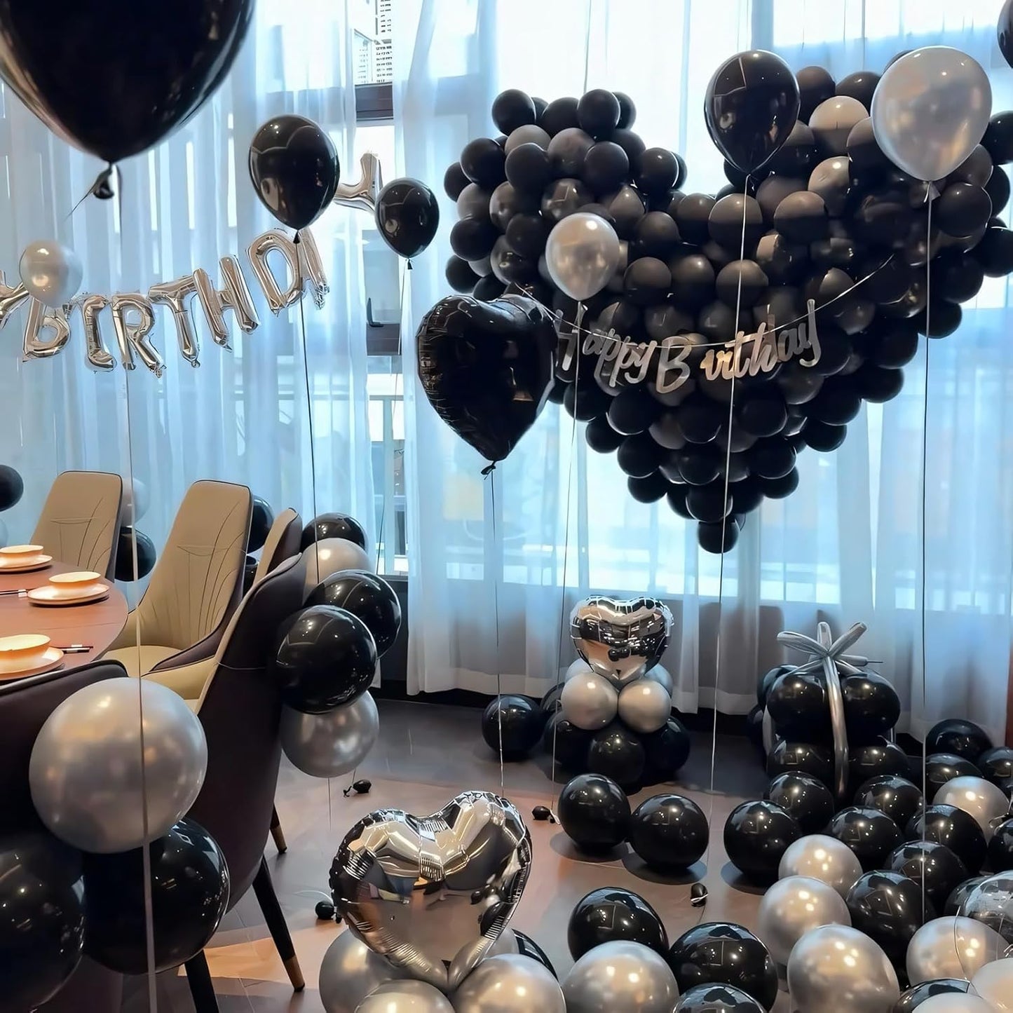125 pcs Black Latex 5 Inch Balloons, Small Balloons for Balloon Garland or Balloon Arch as Party Decorations, Birthday Decorations, Anniversary Party Decor