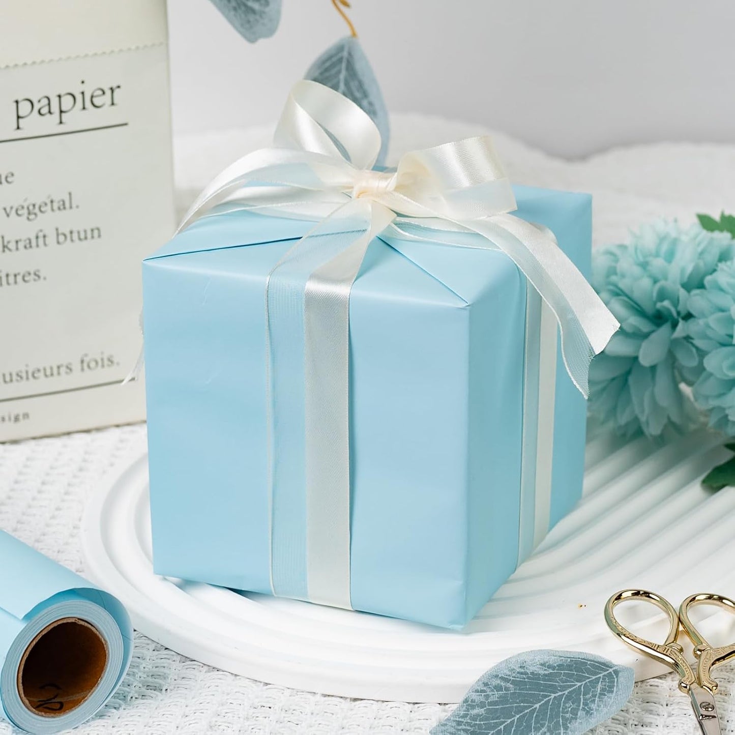 Garbendy Gift Wrapping Paper Roll-Solid Color Pearly-Lustre Paper,Perfect for Wedding, Valentine's Day,Birthday, Christmas,Baby Shower, Party - 17 Inch X 33 Feet