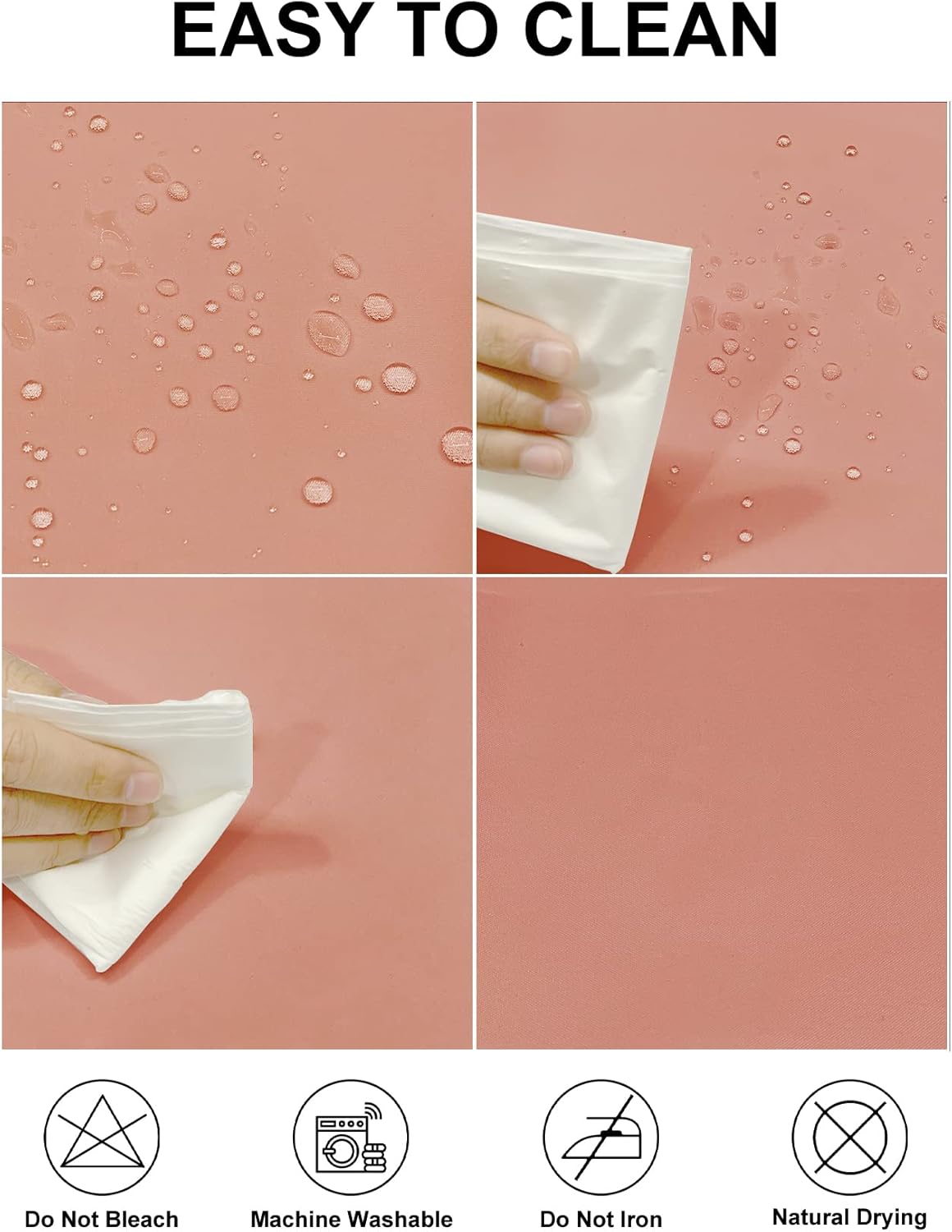 Fokitut 2 Pack Waterproof Round Tablecloth, 90 Inch, Stain Resistant and Wrinkle Polyester Table Cloth, Fabric Table Cover for Kitchen Dining, Wedding, Party, Holiday Dinner-Dusty Pink