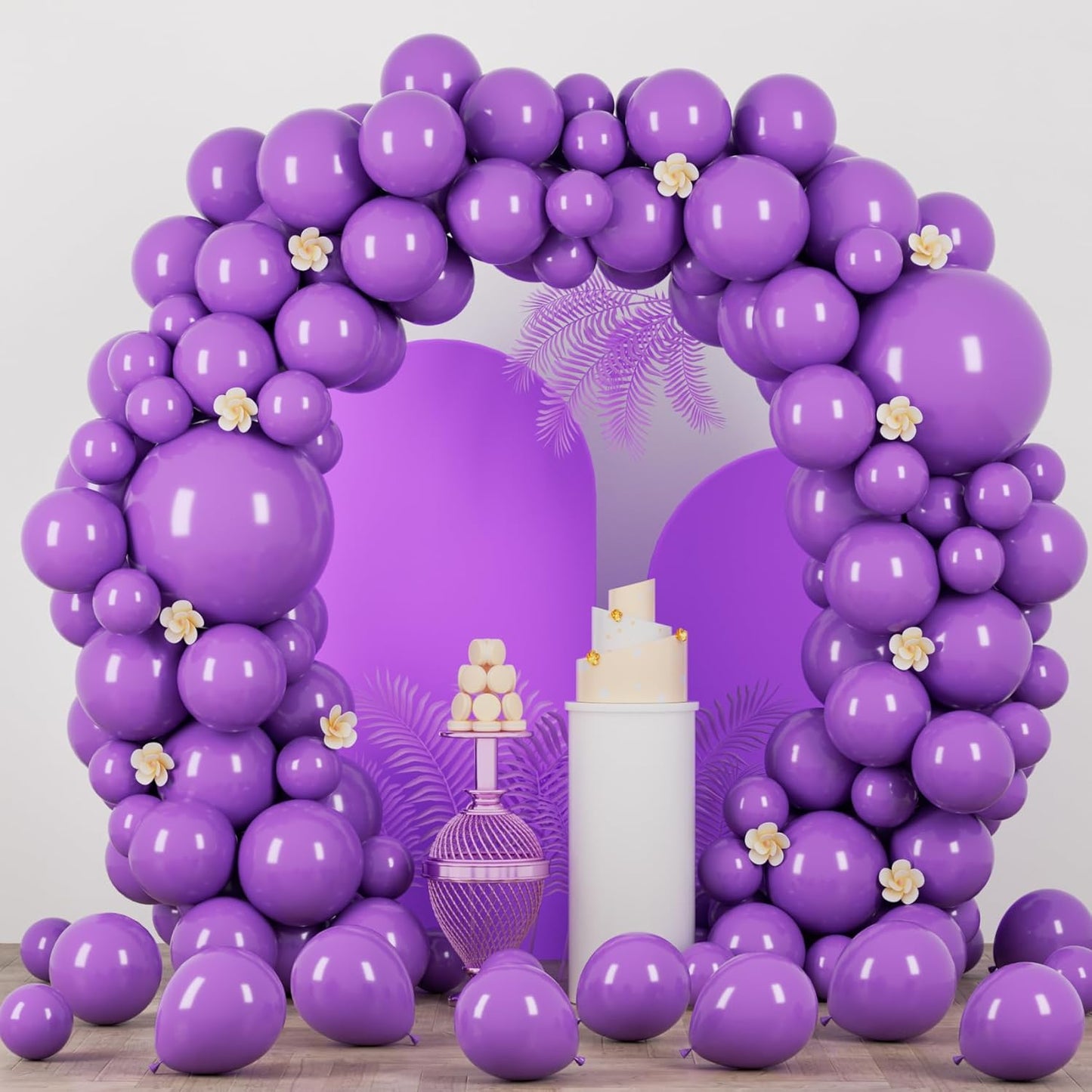 90pack Purple Balloons Different Size 18/12/10/5 Inch Purple Balloon Garland Arch Kit for Halloween, Graduation, Wedding, Birthday, Baby Shower, Anniversary Party Decorations