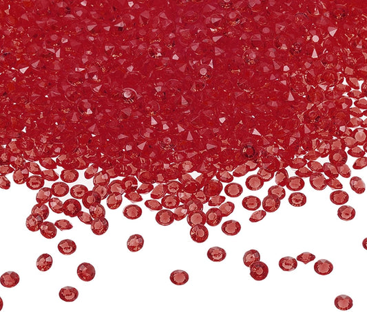 PATIKIL 4000 Pcs Wedding Table Scatter Confetti Crystals 6 mm Acrylic Diamonds Vase Fillers Gems for Table Centerpiece Decorations Party Vase Beads, Date Red