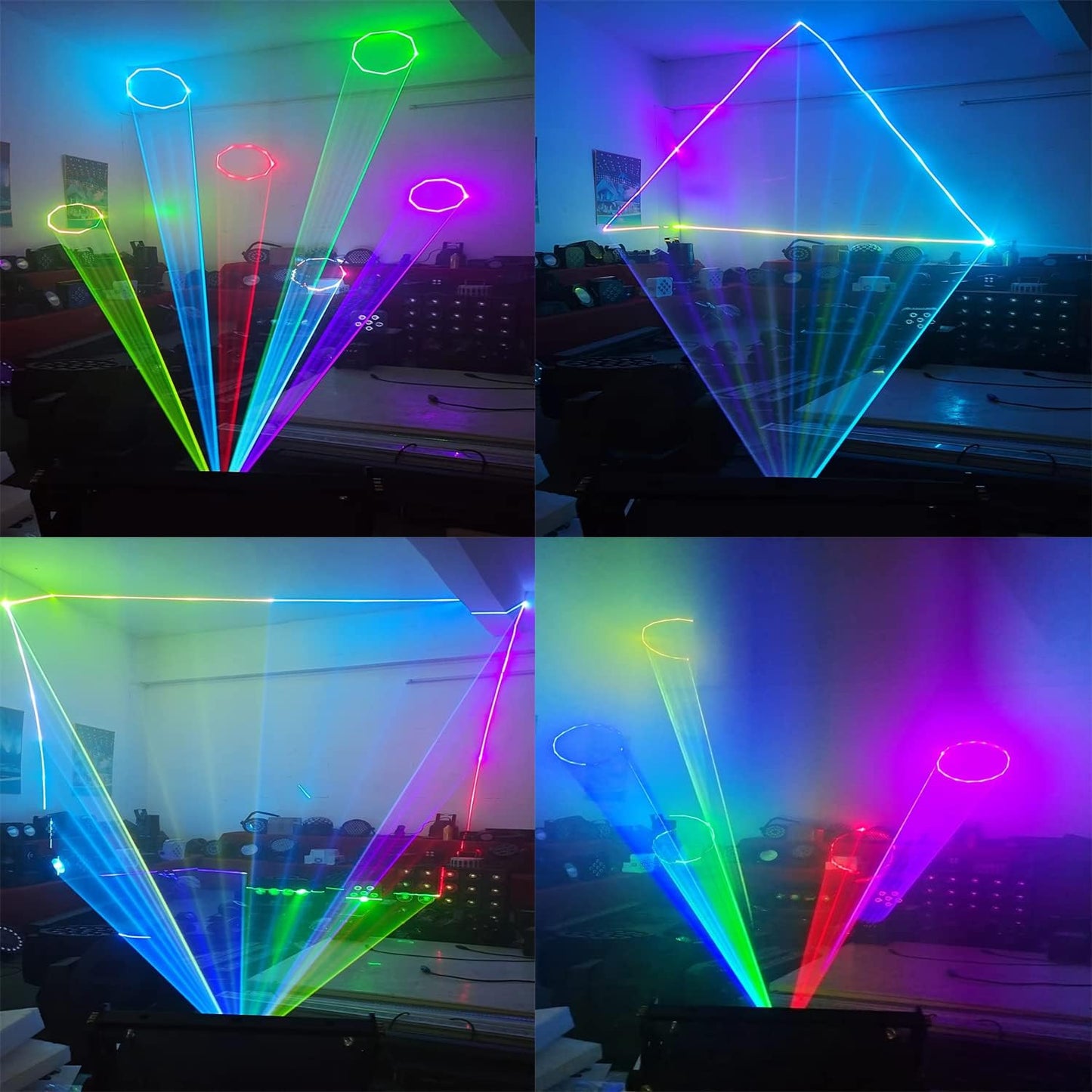 JUNMAN 5W RGB Full Color Animation Stage Effect Light DJ Disco Stage Beam Lights for Party Wedding Event Lighting Show