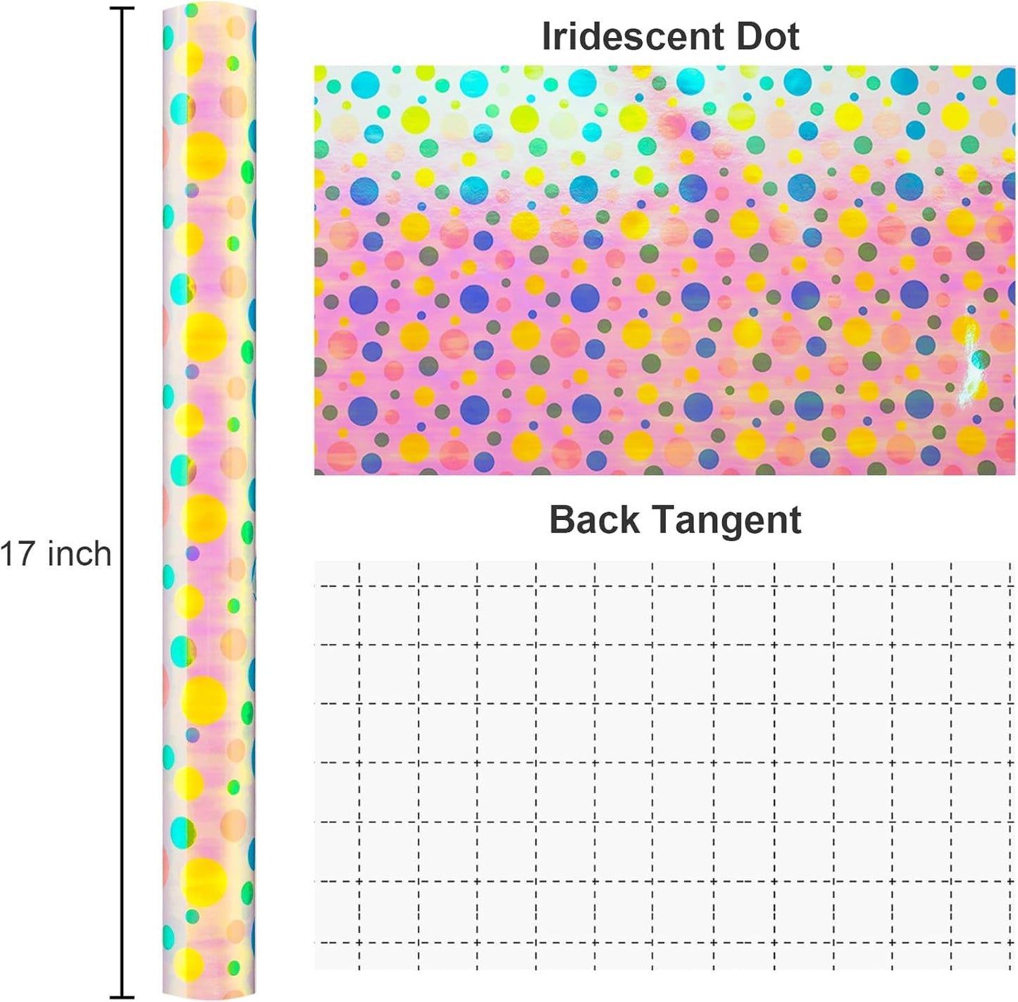 Burymento Holographic Pink Dot Gift Wrapping Paper for Birthday, Valentines, Mothers day, Graduation, Wedding, Fathers day, Baby Shower, Christmas (17in x 32.8ft)