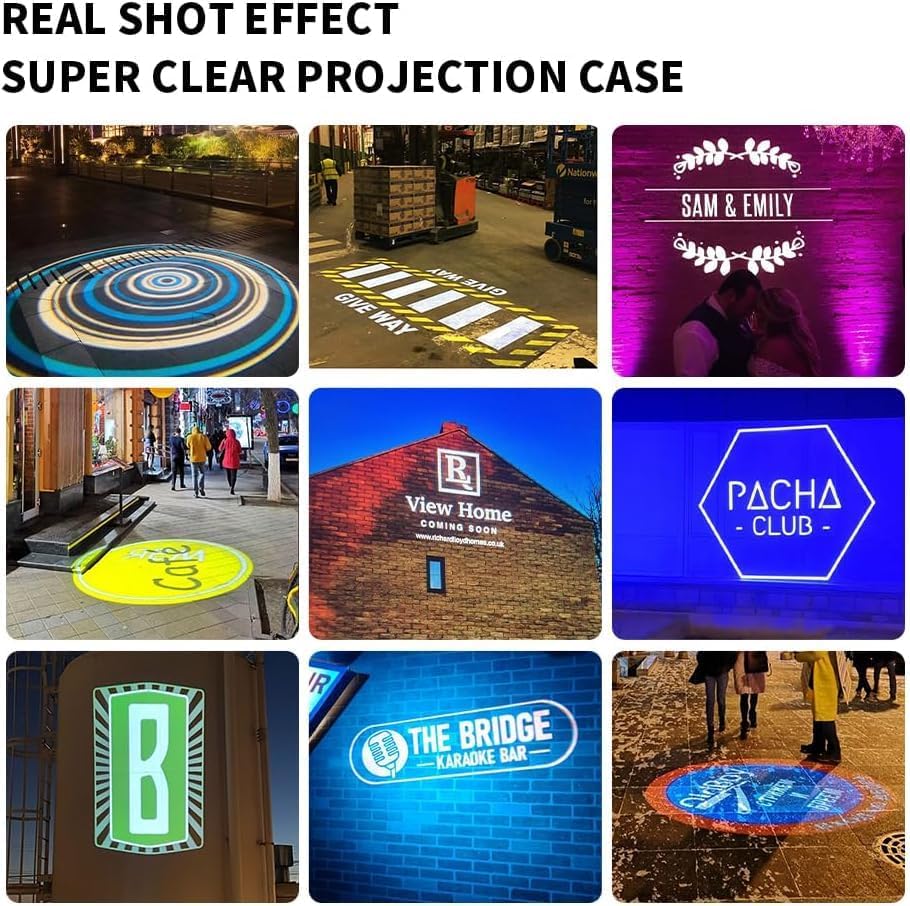 GOBO Projector Custom Logo Projector Lights for Store Business or Outdoor Wall Street Waterproof Ip67 HD Led for Shop Advertising and Wedding (35W)
