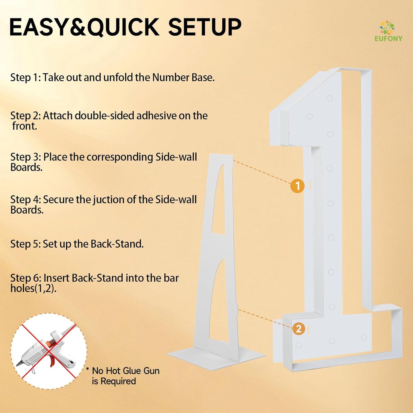 4FT Marquee Numbers, Large Light Up Numbers 1 for 1st 15th 16th Birthday Party Decorations, Giant Light Up Number for Baby Shower Anniversary Decor, 4 Feet Number 1 w/Lights DIY Kit