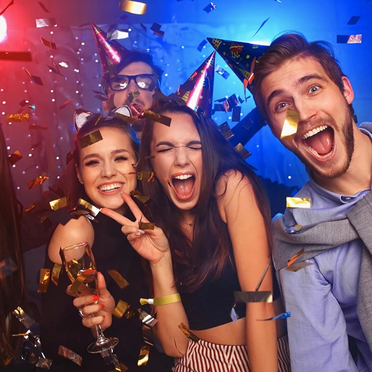 Green-Power America 100 Pcs Cloth Event Wristbands, Event Wristbands, Colored Wrist Bands for Events, for Lightweight Concert Wrist Strap for Activities, Party Bracelets for Events (Color : Gold)