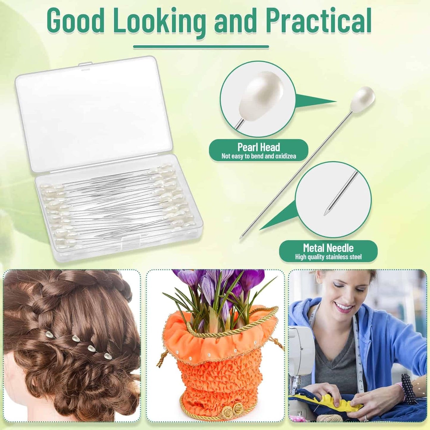 PAXCOO Floral Tape and Wire, Florist Tape and Flower Wire Arrangement Kit with White Ribbon, Boutonniere Pin, Wire Cutter for Bouquets, Crafts, Wreath Making (Dark Green)