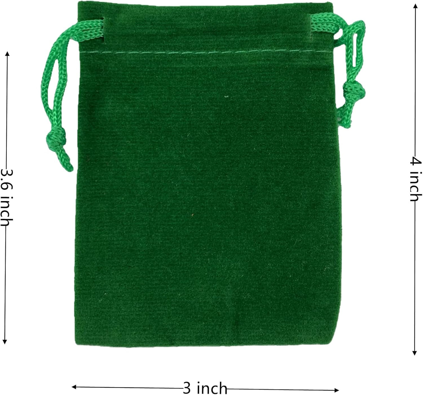 Palmhomee Pack of 48 3x4 Inch Velvet Drawstring Bags Gift Bag Velvet Pouch For Jewelry Wedding and Party Favor (Green)
