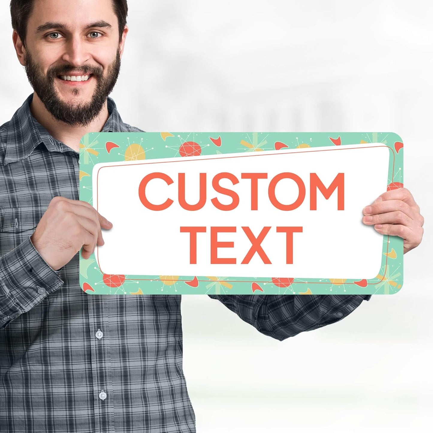 Custom Sign, Custom Street Sign, 11 Font Colors, 13 Font Styles, 4 Hole Options, 22 Sizes, 9x18 Inches, Rust Free DiBound, Fade Resistant, Made in USA by My Sign Center (Mid-Century Modern 2)