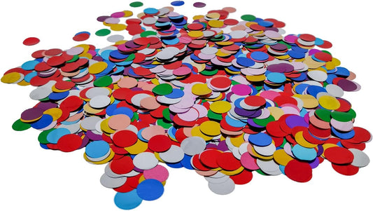 Rainbow Foil Confetti, Colorful Round Dots Foil Glitter Table Confetti, Sparkling for Birthday Wedding Party Decoration (1.5 cm, 1.76 OZ)