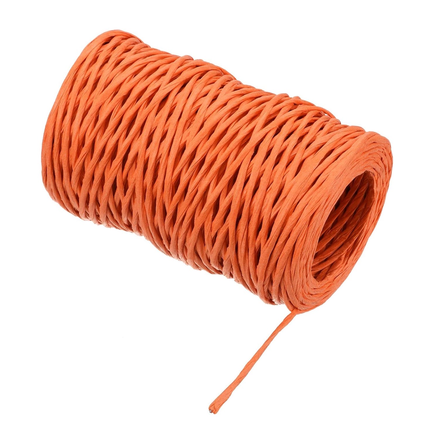 PATIKIL 164 Feet Floral Bind Wire Wrap Twine, 2mm Florist Wire Iron Wire Paper Covered Vine Wrapping Binding Wire for Flower Bouquets, Orange