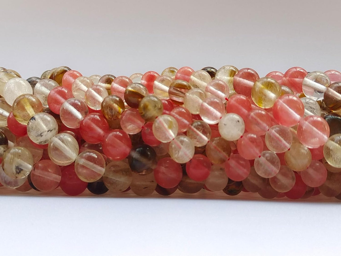Stone Beads 8mm 100pcs Colorful Watermelon Quartz Beads Round Loose Gemstones Beads for Bracelet Necklace Jewelry Making (8mm, 60822 Colorful Watermelon Quartz)