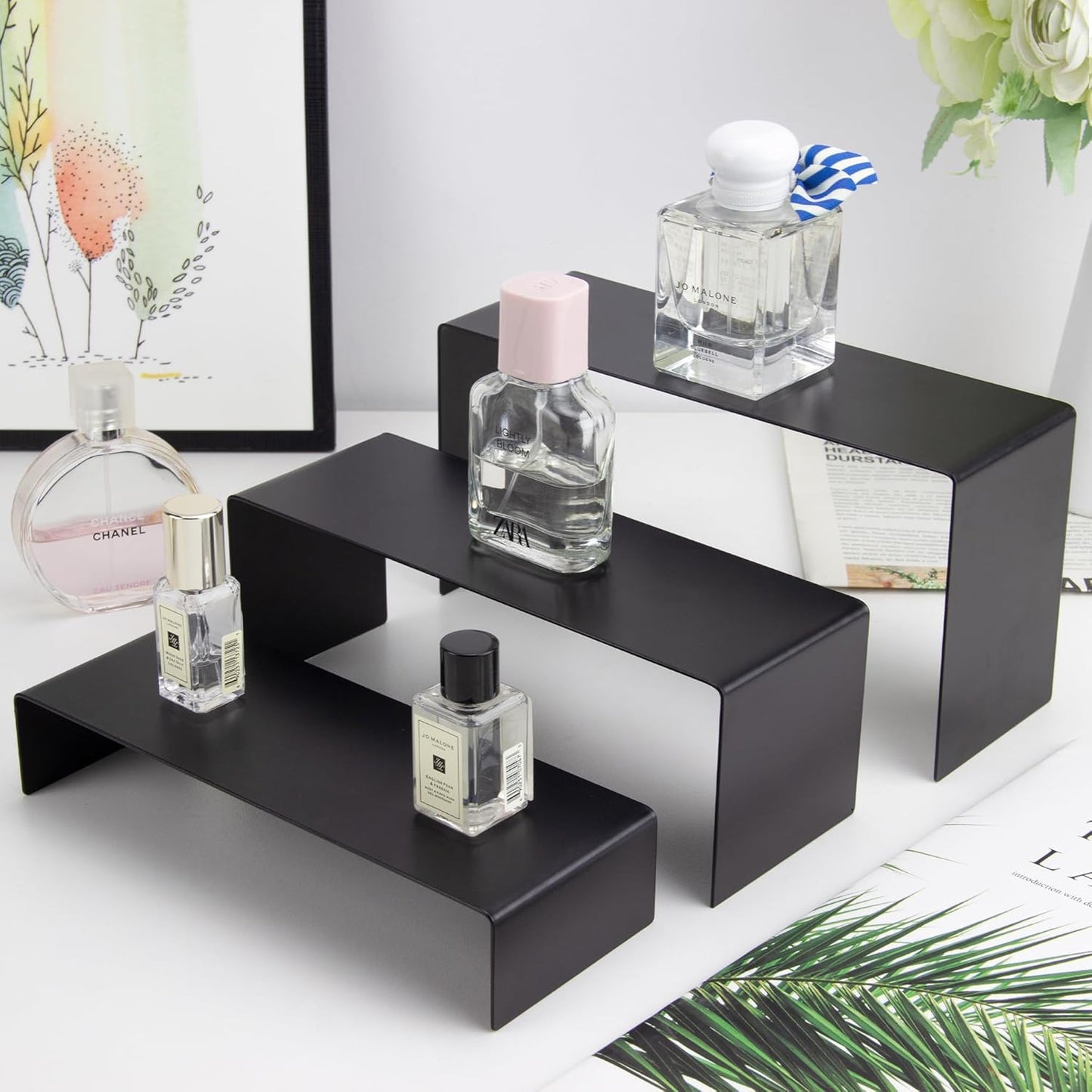 ihomecooker 6 Pc Metal Display Risers Showcase for Shoe Risers Retail Stand Cupcake Stand Dessert Stand (Black)