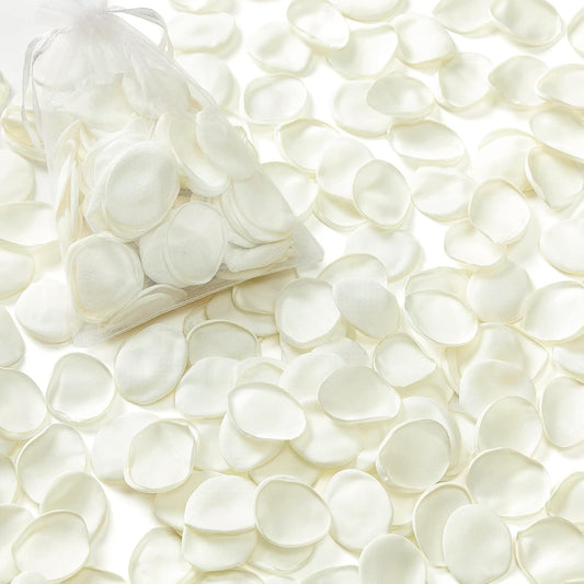 Serwalin 300pcs Silk Rose Petals Flower Petals for Weddings Ivory White Petals Fake Rose Petals Artificial Flower Petals for Wedding Proposal Flower Girl Basket Aisle Runner Bridal Shower