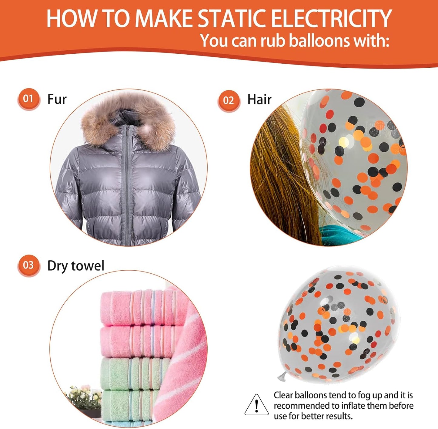 68Pcs Black and Orange Balloons, 12 inch Orange Black Latex Balloon Set with Confetti Ribbons Reusable, Fade-Resistant for Halloween, Graduation Spooky Party Decorations.