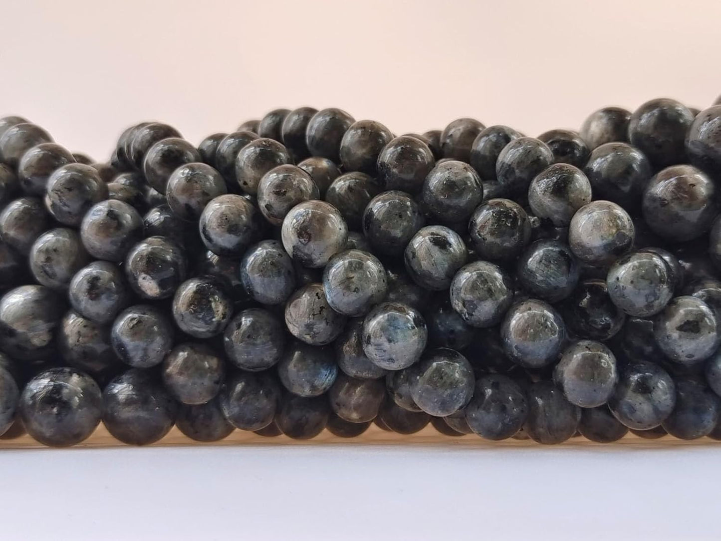 Stone Beads 6mm 140pcs Black Larvikite Beads Round Loose Gemstones Beads for Bracelet Necklace Jewelry Making (6mm, 60605 Black Larvikite)