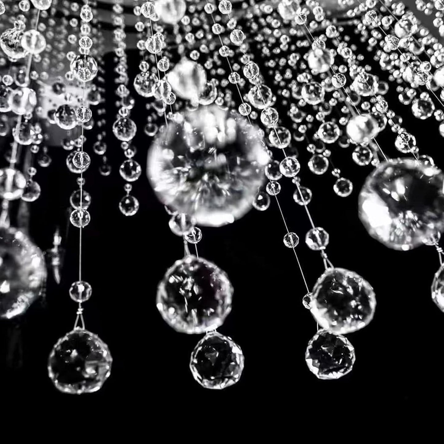 Boloban Clear Crystal Beads String Wedding Arch Decorations centerpieces Beads Garland Strands Curtain Chandelier Christmas Tree Ornaments Door String Hanging Beaded Drapes Accessories(6.5 Feet 5pcs)