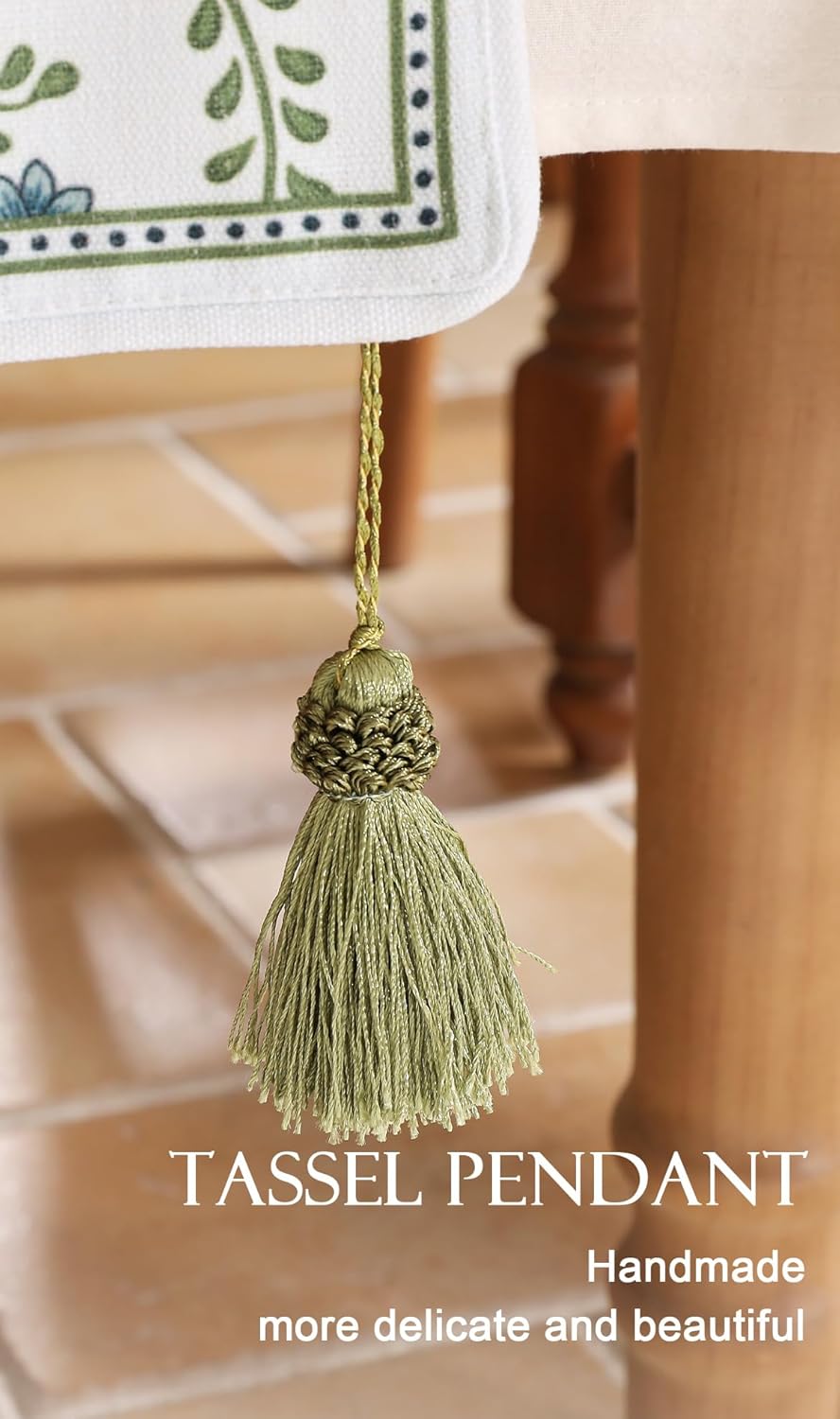 ISAENNE Designer White Elegant Linen Table Runner 71 Inches Long,Chinoiserie Floral Decor Durable Table Runners for Dining Tables,Thanksgiving,Kitchen Tables,Christmas,12"*71"-Mosella D