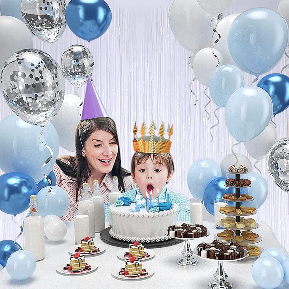 BEISHIDA 4 Pcs White Door Streamers Tinsel Curtain Party Streamers Backdrop Fringe Foil Wall Background for Birthday Halloween Christmas Wedding Party Decoration(3.28 ft x 6.56 ft)