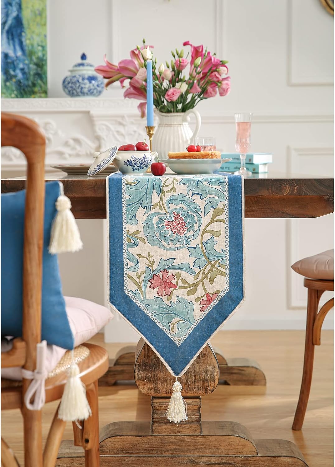 patdrea Linen Leopard Animal Table Runner Farmhouse for Home Kitchen Dining Decor Parties Family Dinners Christmas 16 x 102