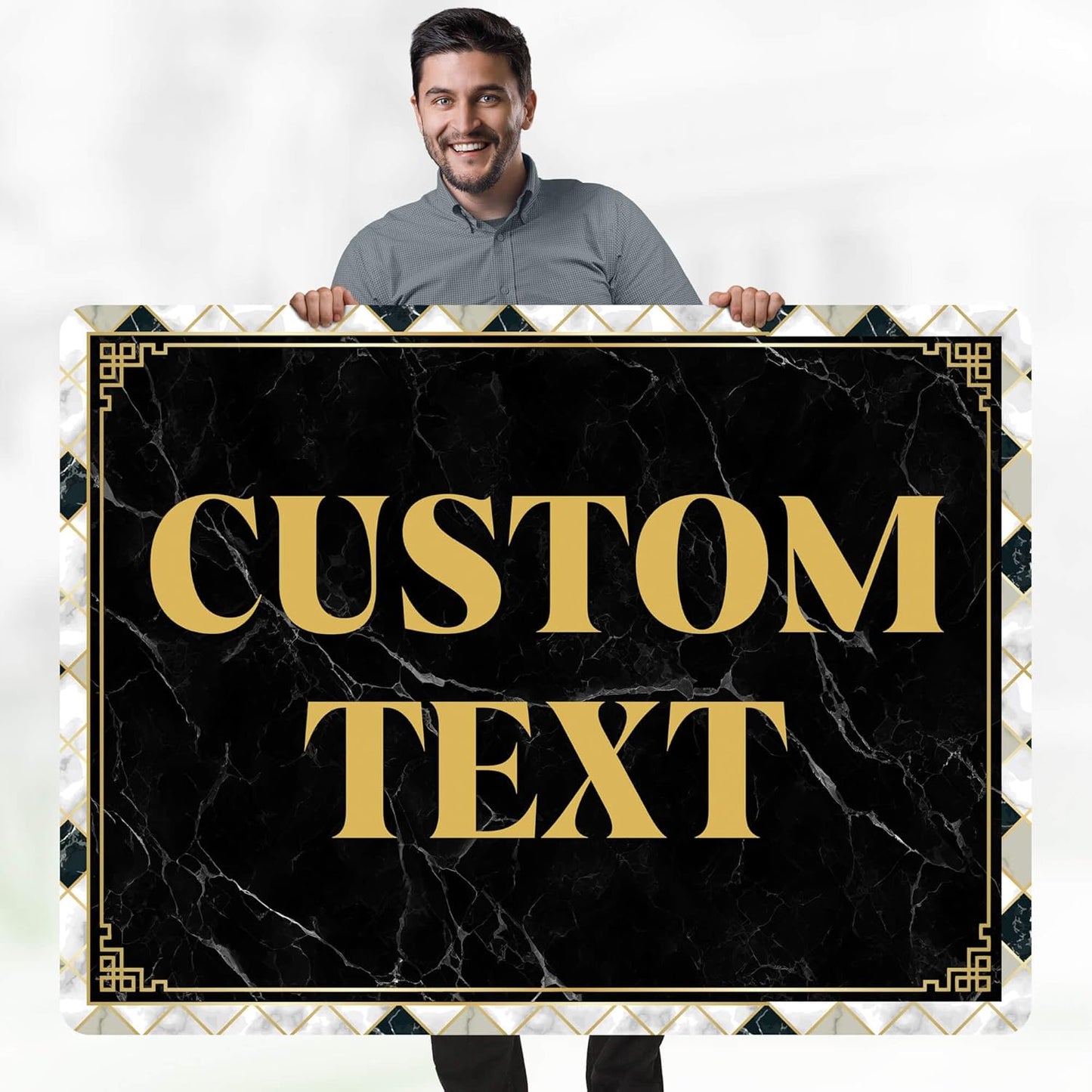 Custom Sign, Custom Street Sign, 11 Font Colors, 13 Font Styles, 4 Hole Options, 22 Sizes, 36x48 Inches, Rust Free DiBound, Fade Resistant, Made in USA by My Sign Center (Marble Tile)