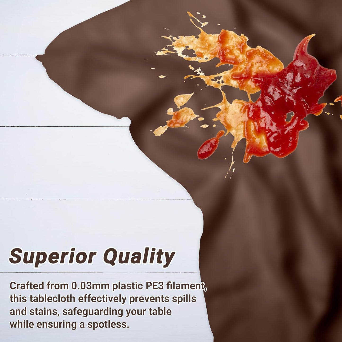 QZYL 12 PCS Brown Plastic Tablecloths, 54 in x 108 in Dinner Table Cloths, Rectangle Table Cover for Birthday Party Family Gathering Wedding