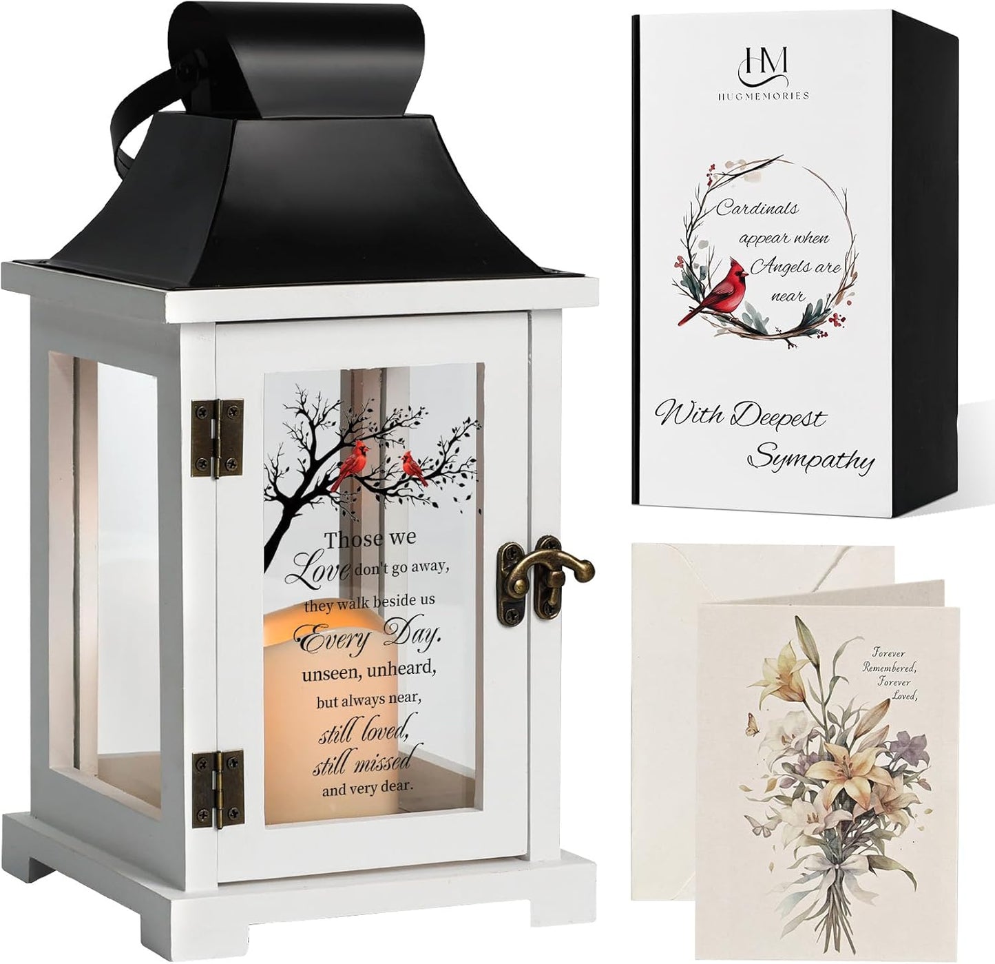Memorial Lantern - Bereavement Sympathy Gifts for Loss of Loved One Mother Father, Thoughtful Funeral Gifts in Memory of Loved One with LED Candle