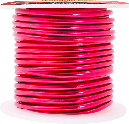Mandala Crafts 8 Gauge Anodized Aluminum Craft Wire for Jewelry Making - 32 FT Colored Flexible Raspberry Wire - Bendable for Bonsai Armature Crafting Sculpting