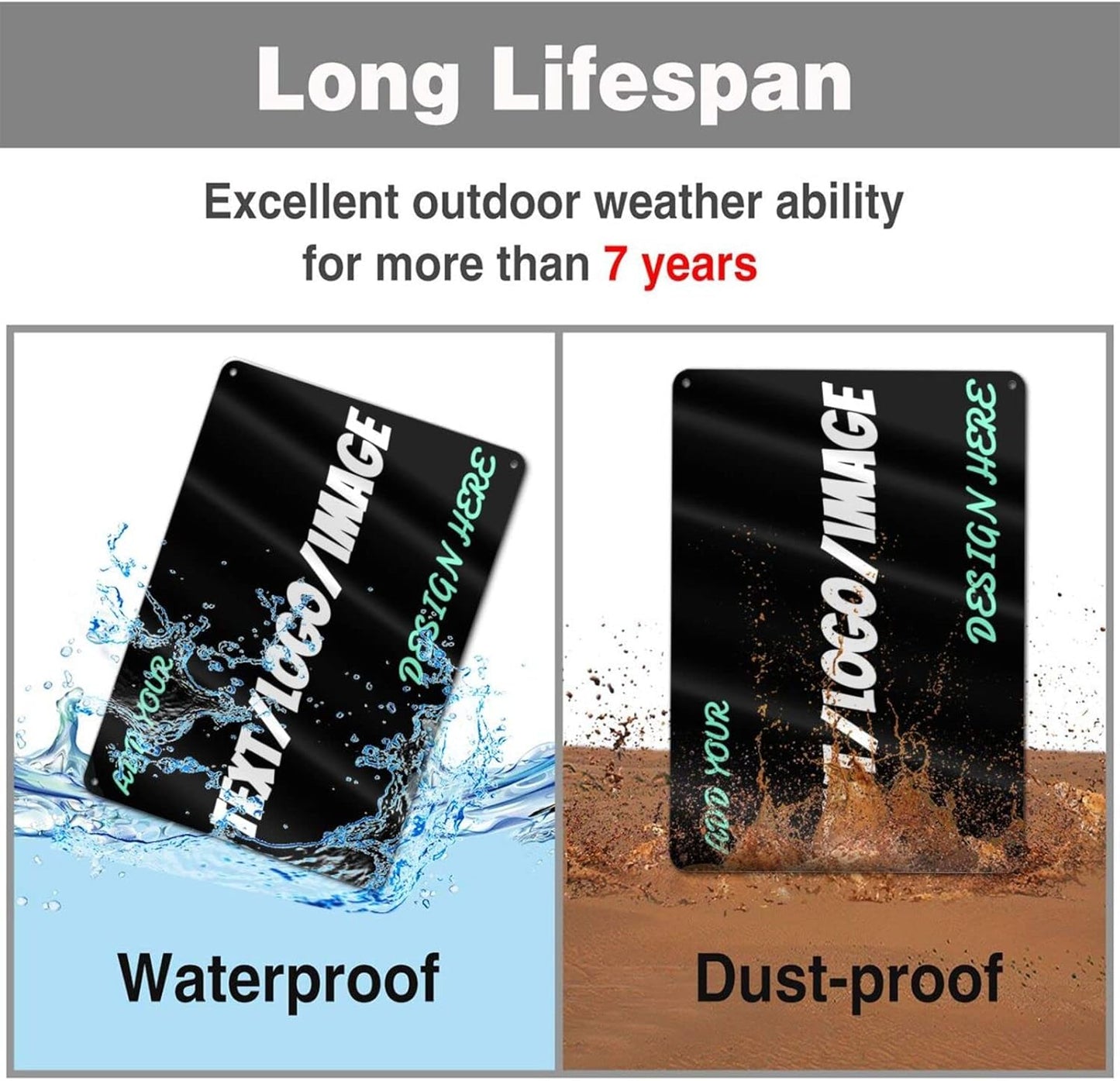 Custom Signs Outdoor Metal Sign - 12 x 8 Customized Personalized Aluminum for Office, Home, Business, Decor, Road Signs, Rust-Proof (No Text Box)