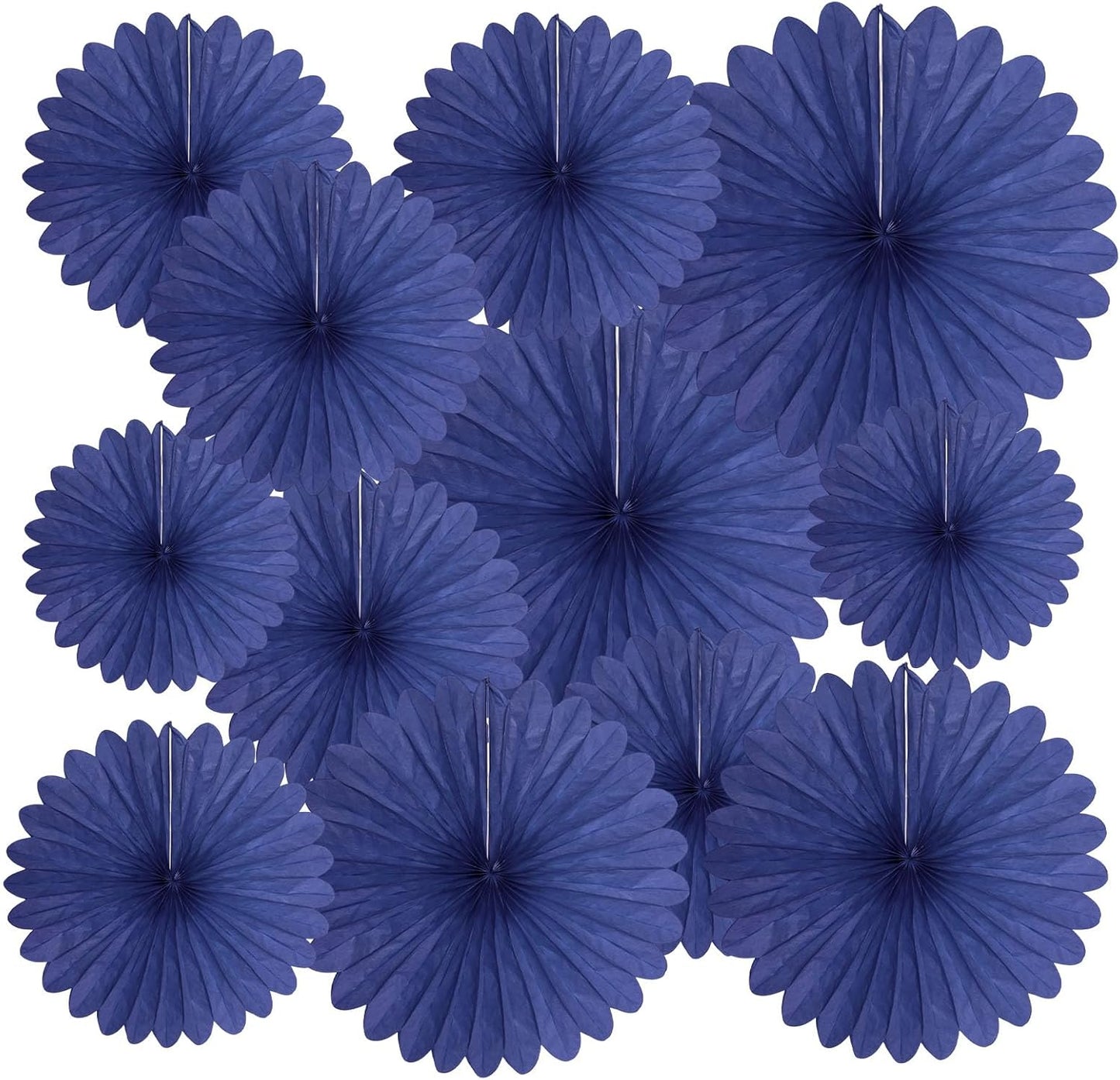 20 Pcs Blue Hanging Paper Fan, Hanging Honeycomb Round Paper Fans for Weddings, Birthdays, Christmas, Baby Showers, Classroom, Events Ceiling Party Supplies Decorations