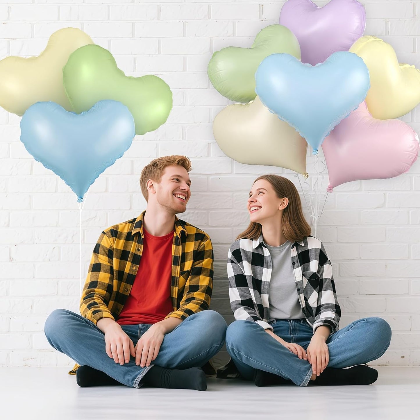 Colorful Heart Balloons,24Inch Large Rainbow Heart foil Balloon for Valentine's Day Birthday Wedding Baby Shower Anniversary Party Decorations