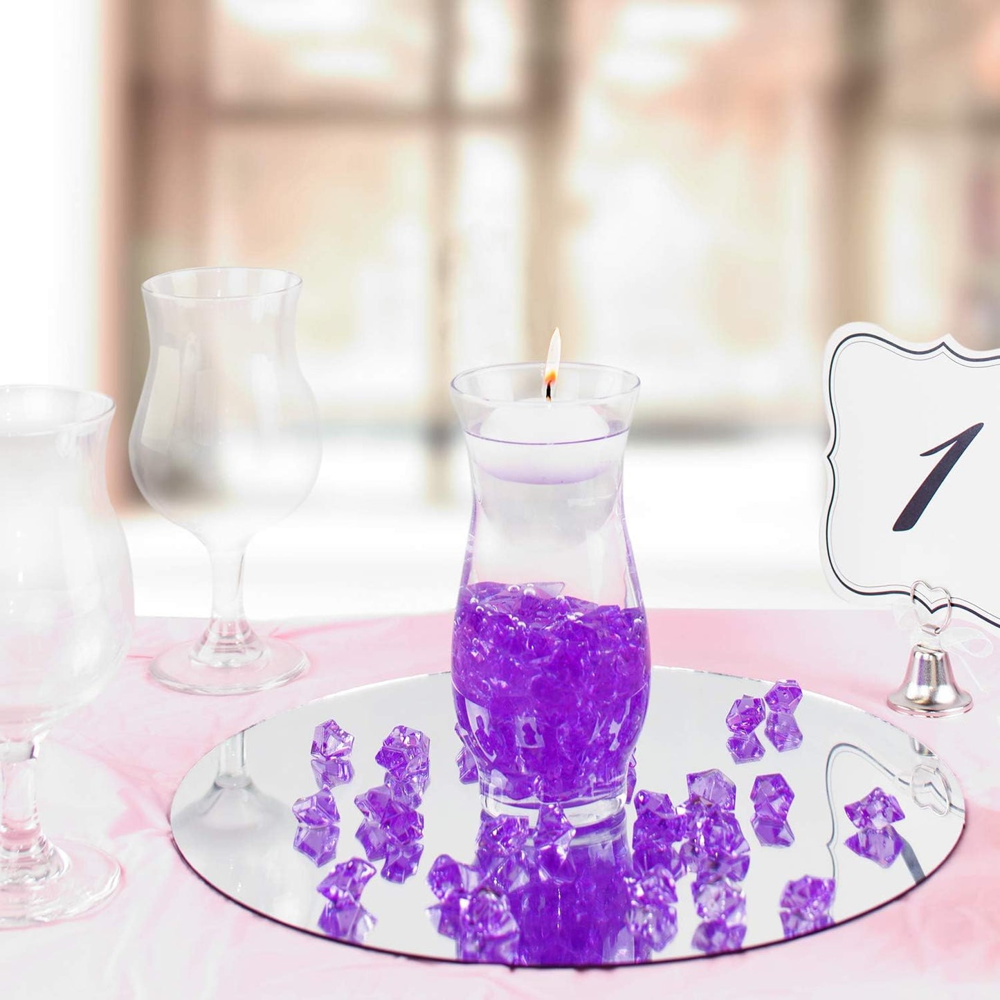 Super Z Outlet Acrylic Color Ice Rock Crystals Treasure Gems for Table Scatters, Vase Fillers, Event, Wedding, Arts & Crafts, Birthday Decoration Favor (190 Pieces) (Purple)