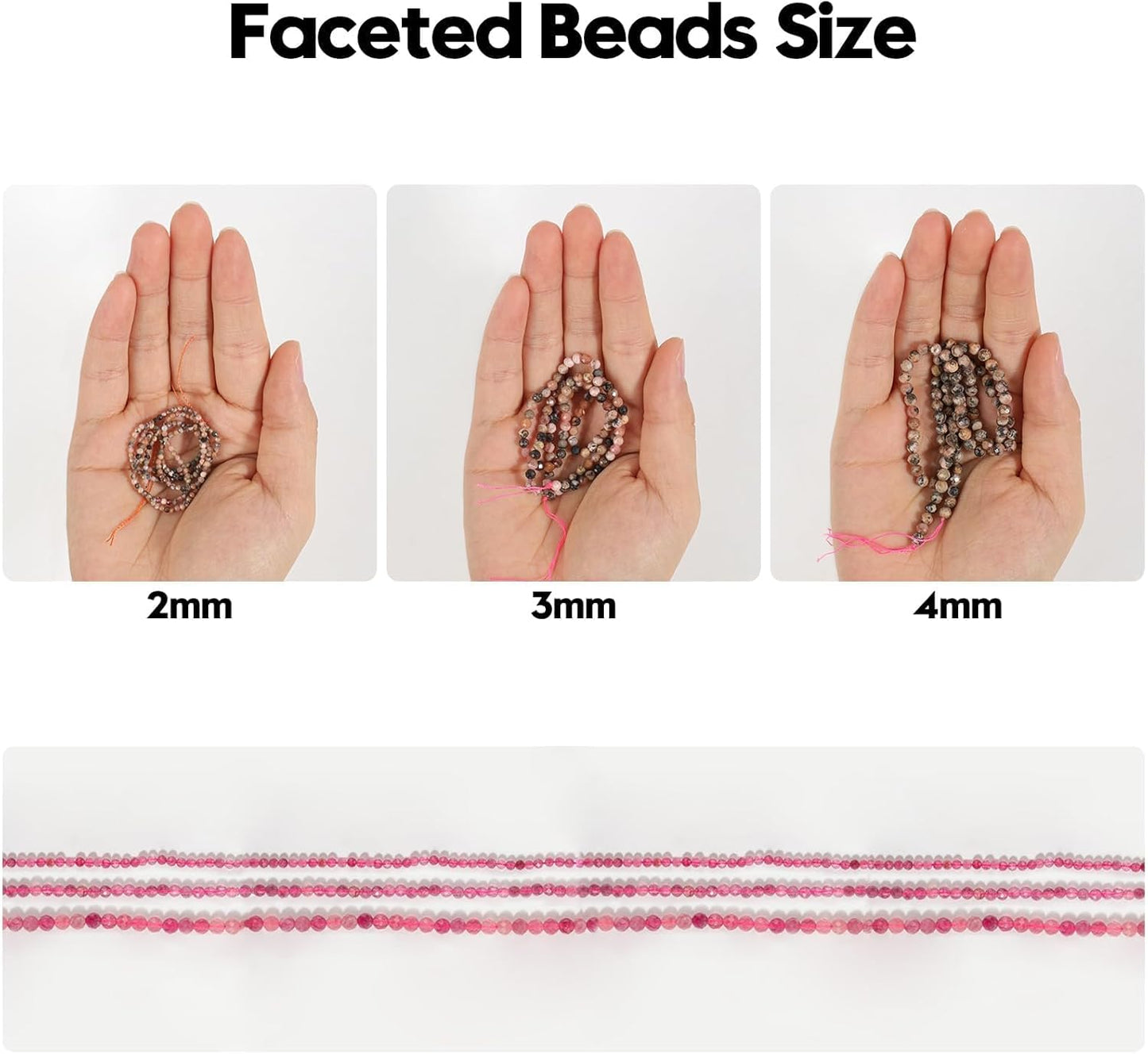 Song Xi 180pcs 2mm Natural Blue Sandstone Gemstone Beads Faceted Round Loose Stone Beads for Jewelry Making