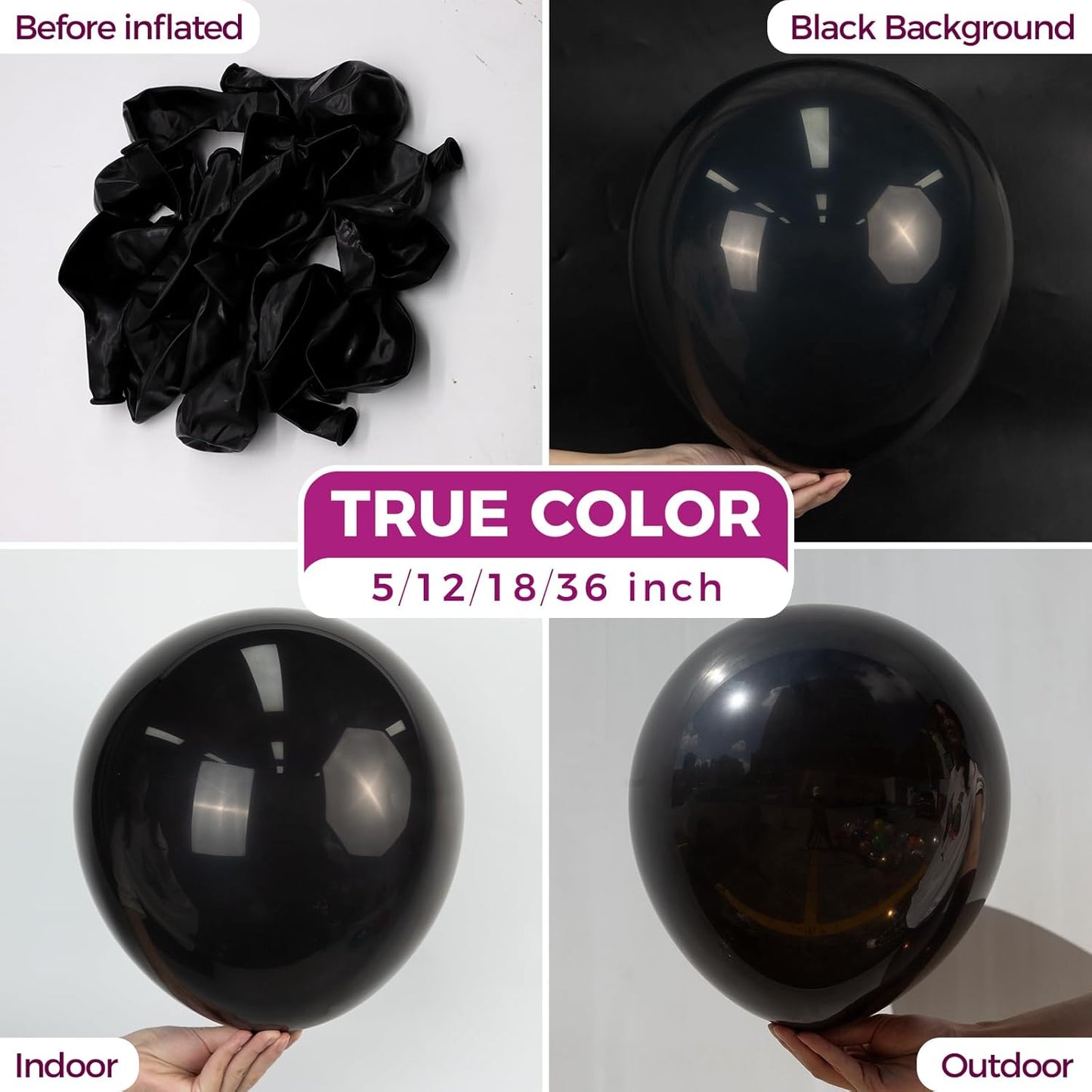 Bezente Black Balloons Latex Party Balloons - 100 Pack 12 inch Round Helium Balloons for Black Themed Graduation Anniversary Birthday Halloween Party Backdrop Prom Send off Decorations 2025