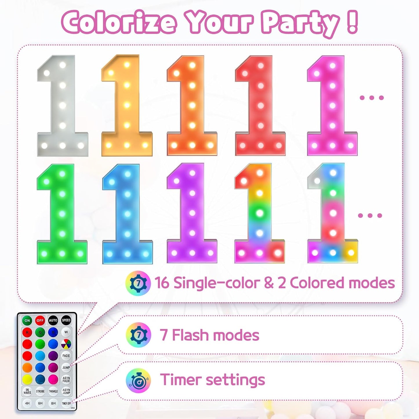 Marquee Numbers 80th-Birthday Decoration: Colorful 4FT Large Light Up 80 Year Old Birthday Decorations Anniversary Backdrop for Boys Girls Cardboard Sign 18 Colors Number 80 Mosaic Balloon Frame