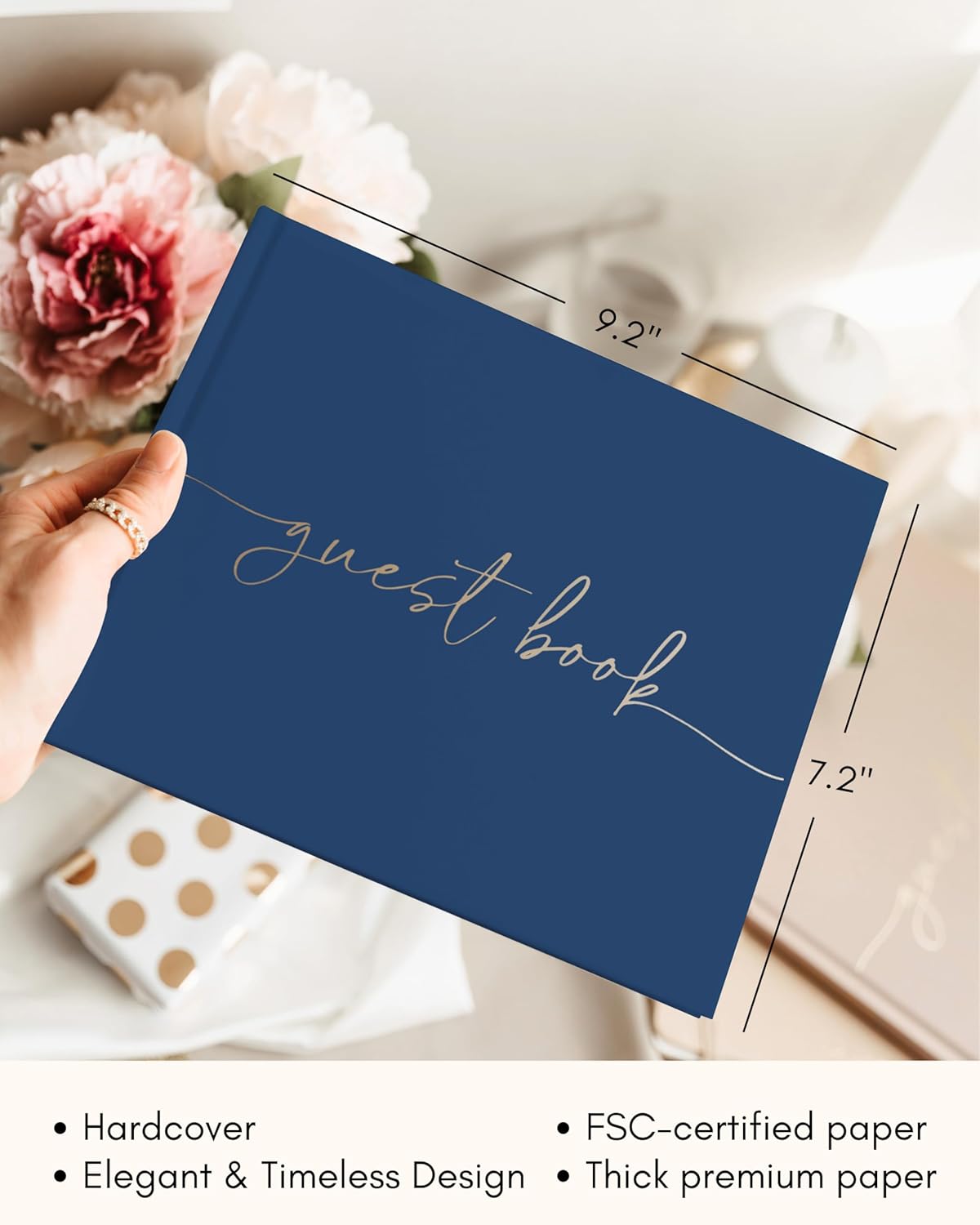Lamare Wedding Guest Book – Polaroid Guest Book for Wedding Reception, Baby Shower, Birthday, Bridal Shower and Special Event Guestbook – A Stylish Sign in Book for Party - Blank Page