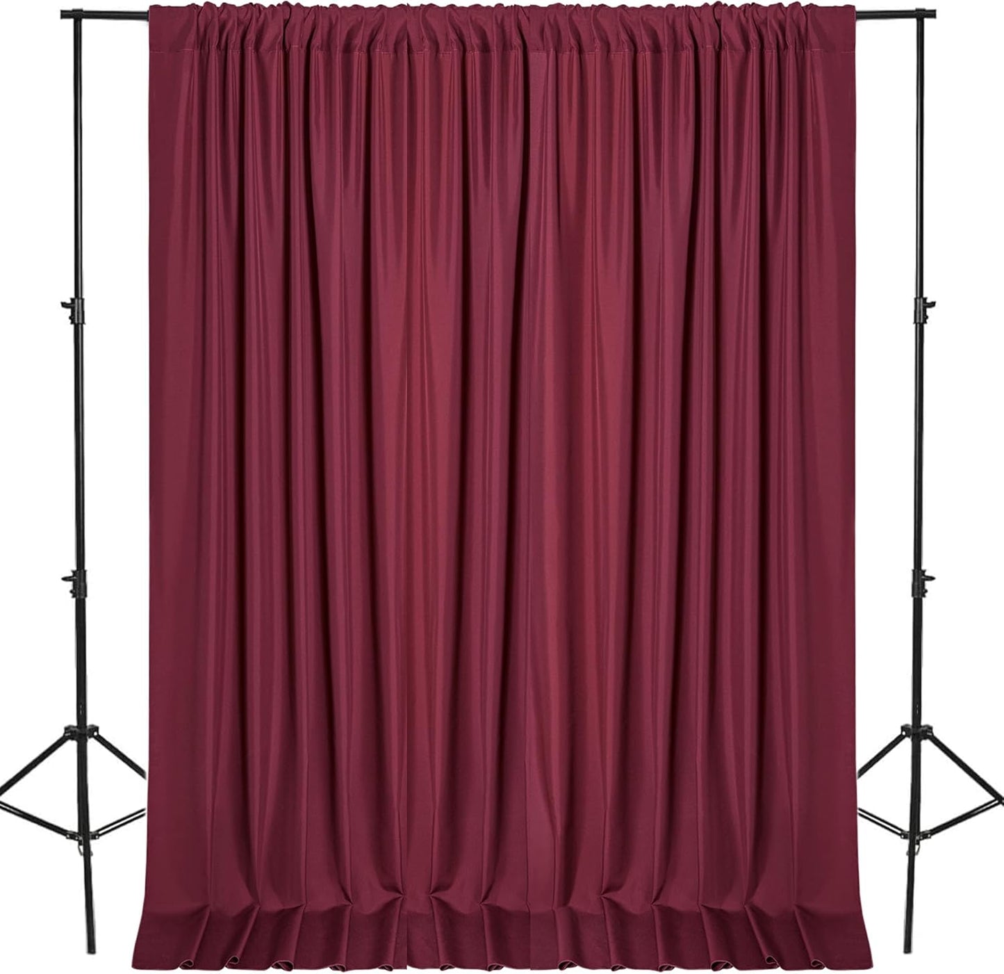 DWCN 10x7 FT Burgundy Backdrop Curtains for Parties, Photography Backdrop Drapes with Rod Pockets for Wedding Decorations Stage Birthday Family Gatherings, 2 Panels 5ft x 7ft
