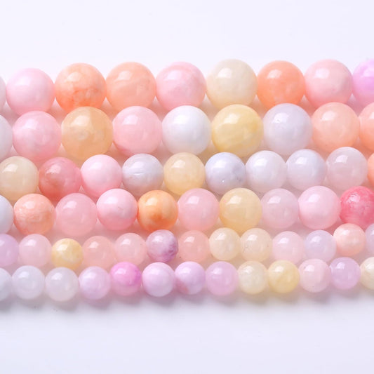 Colorful Rice Topaz Stone Beads Gemstone Round Crystal Energy Jade Beads Stone Beads for Jewelry Making DIY Bracelet Necklace Jewelry Making 1 Strand 15.5inch 45PCS 8MM