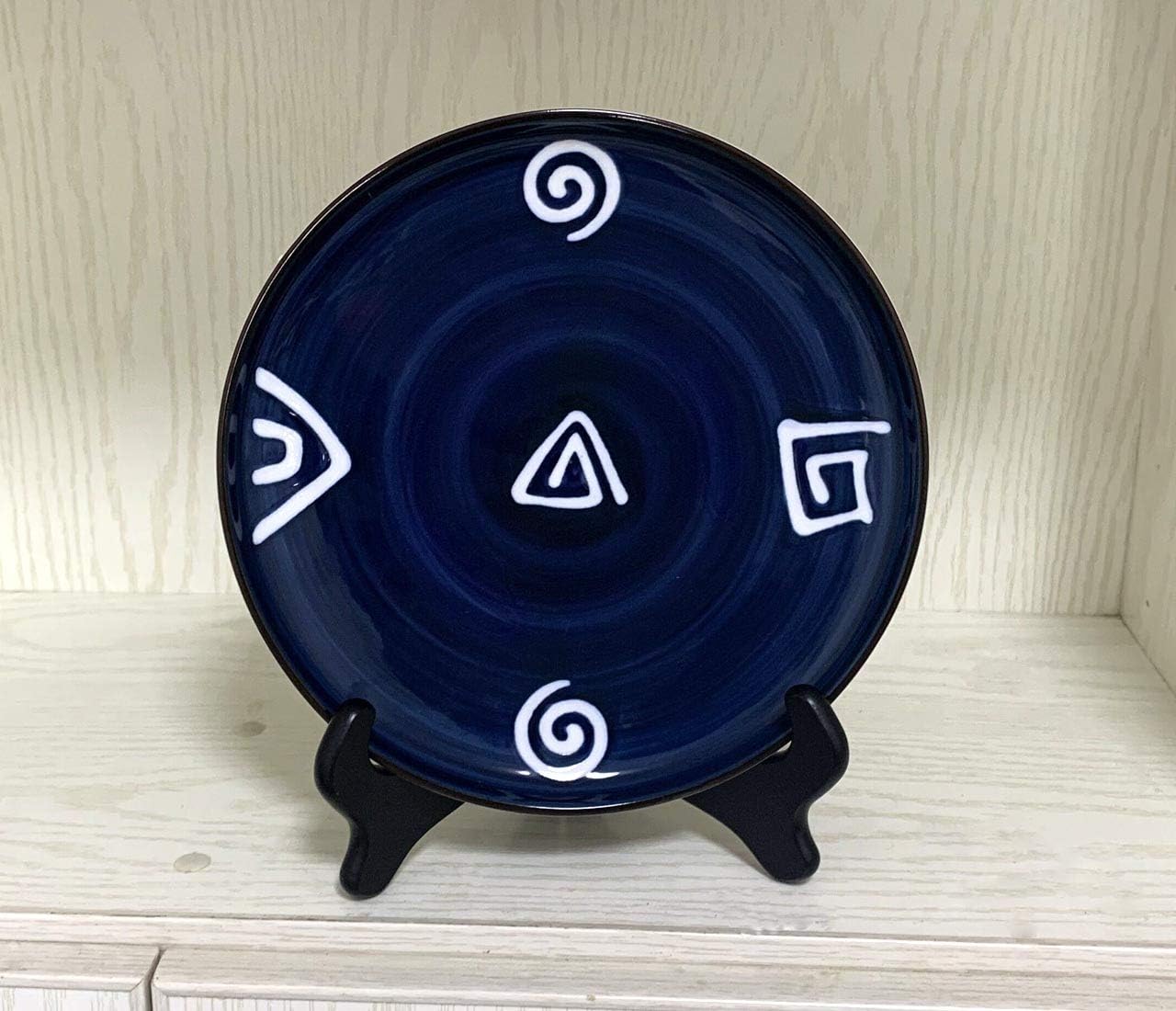 VERNUOS 4 pcs 7 Inch Wooden Display Stand Plate Holder Easels Dish Rack Photo Frame Holder for Wedding Decorations, Birthday Party and Home Decoration,Black