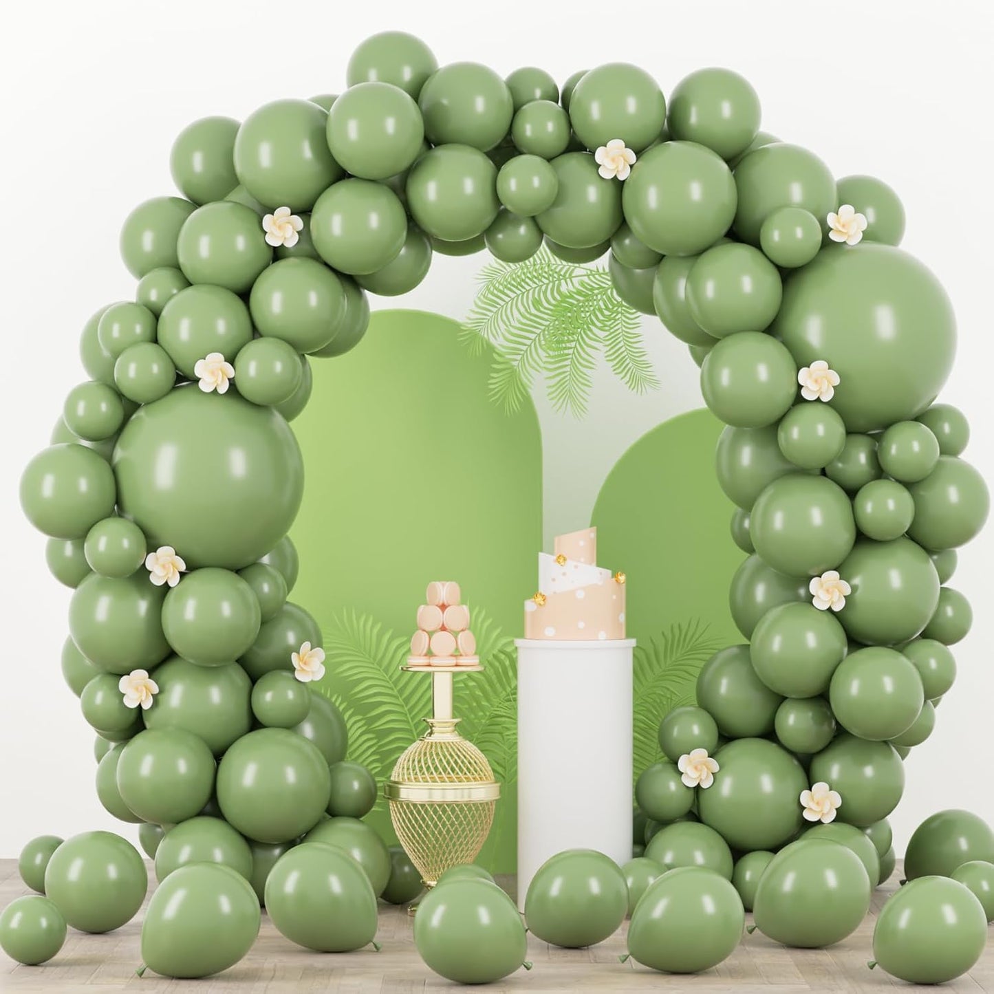 90pack Sage Green Balloons Different Size 18/12/10/5 Inch Olive Green Balloon Garland Arch Kit for Graduation, Wedding, Birthday, Bridal Shower, Baby Shower, Anniversary Party Decorations