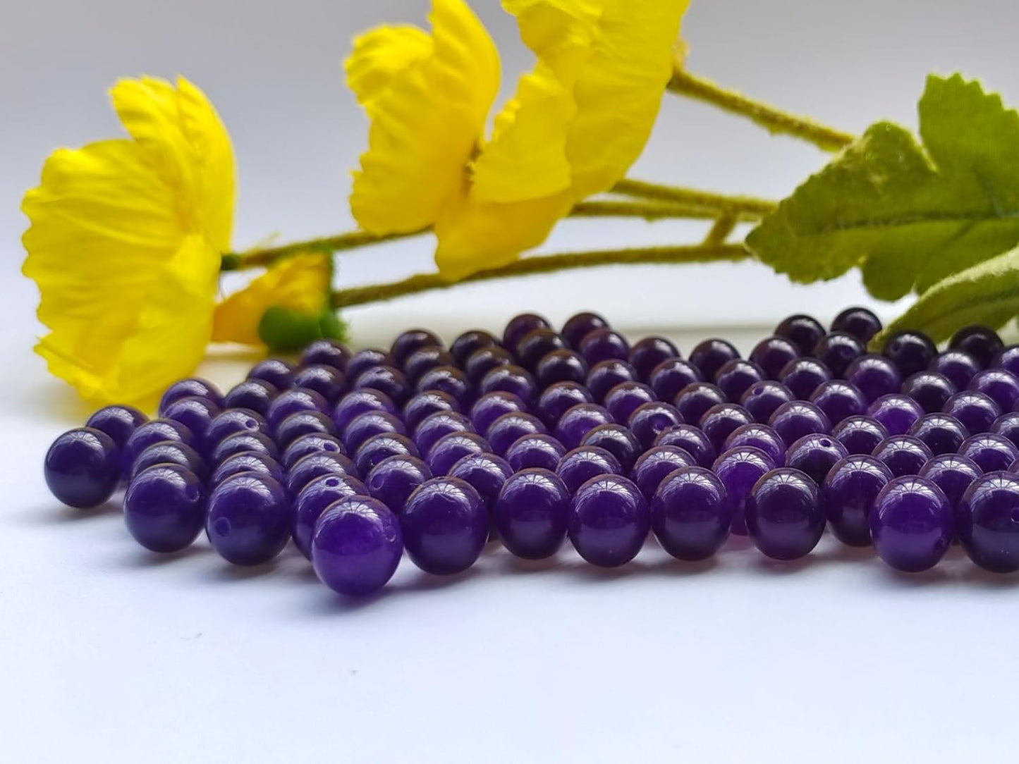 Stone Beads 10mm 60pcs Dark Purple Chalcedony Beads Round Loose Gemstones Beads for Bracelet Necklace Jewelry Making (10mm, 61033 Dark Purple Chalcedony)