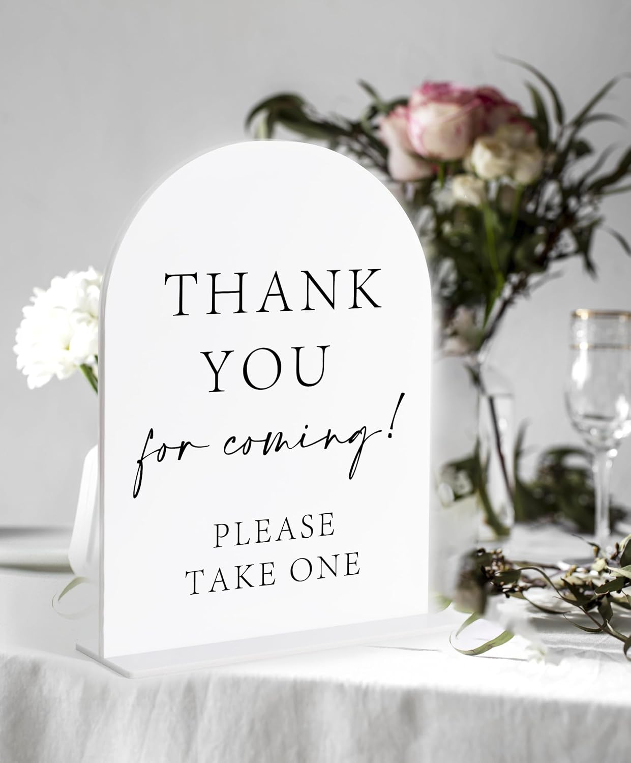 Thank You For Coming Please Take One Sign, White Arch Acrylic Wedding Sign, Wedding Favors for Guests, Bridal Shower Decor, Centerpiece Table Decorations Party for Bride and Groom-5