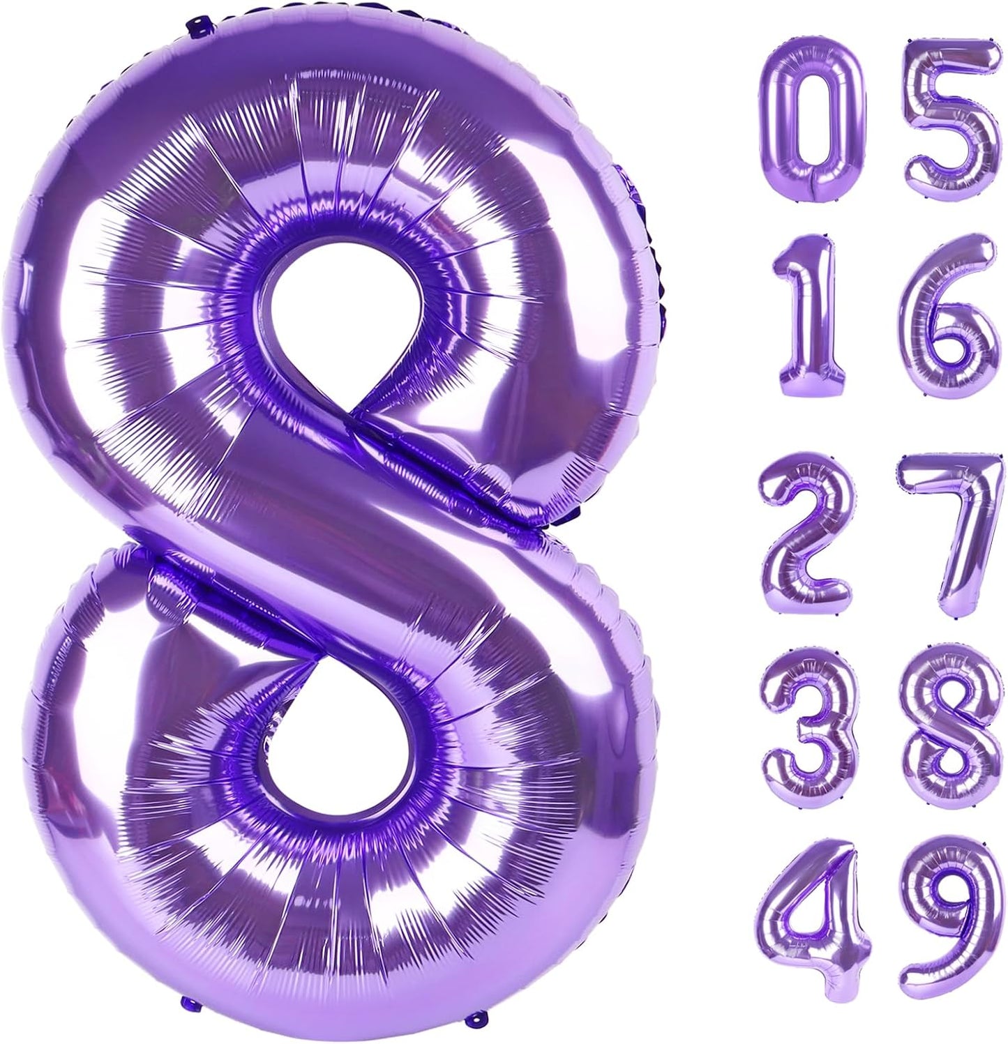 Purple Number 8 Balloon - 40 Inch, Birthday Party Decorations, Anniversary & Graduation Supplies