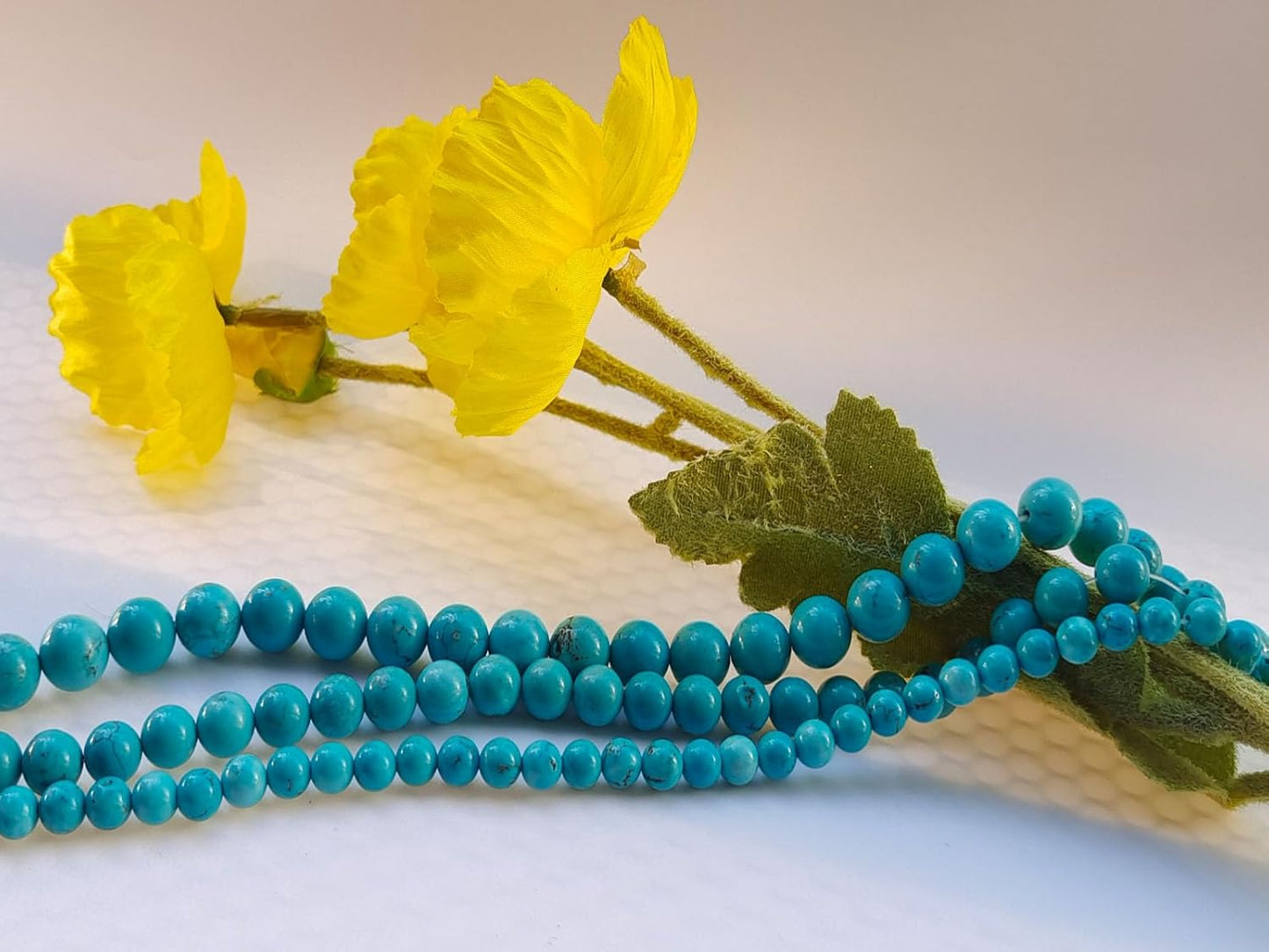 Stone Beads 10mm 60pcs Blue Turquoise Beads Round Loose Gemstones Beads for Bracelet Necklace Jewelry Making (10mm, 61025 Blue Turquoise)