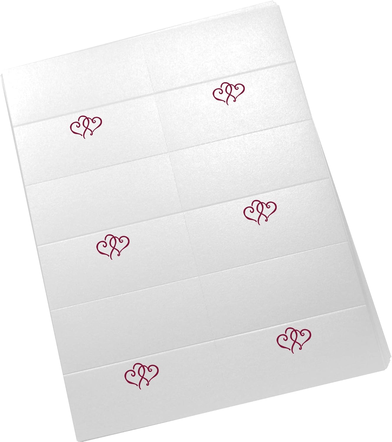 Linked Hearts Printable Place Cards, Burgundy (Choose Color), Set of 60 (10 Sheets), Laser & Inkjet Printers - Wedding, Party, Dinner, and Special Events - Made in the USA